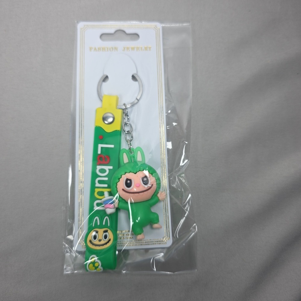 Little Green Monster Cartoon Keychain Clip Bag Charm